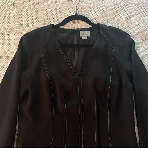 GREY JASON WU BLACK SHIFT CONTRAST STITCH DRESS - Picture 5 of 6